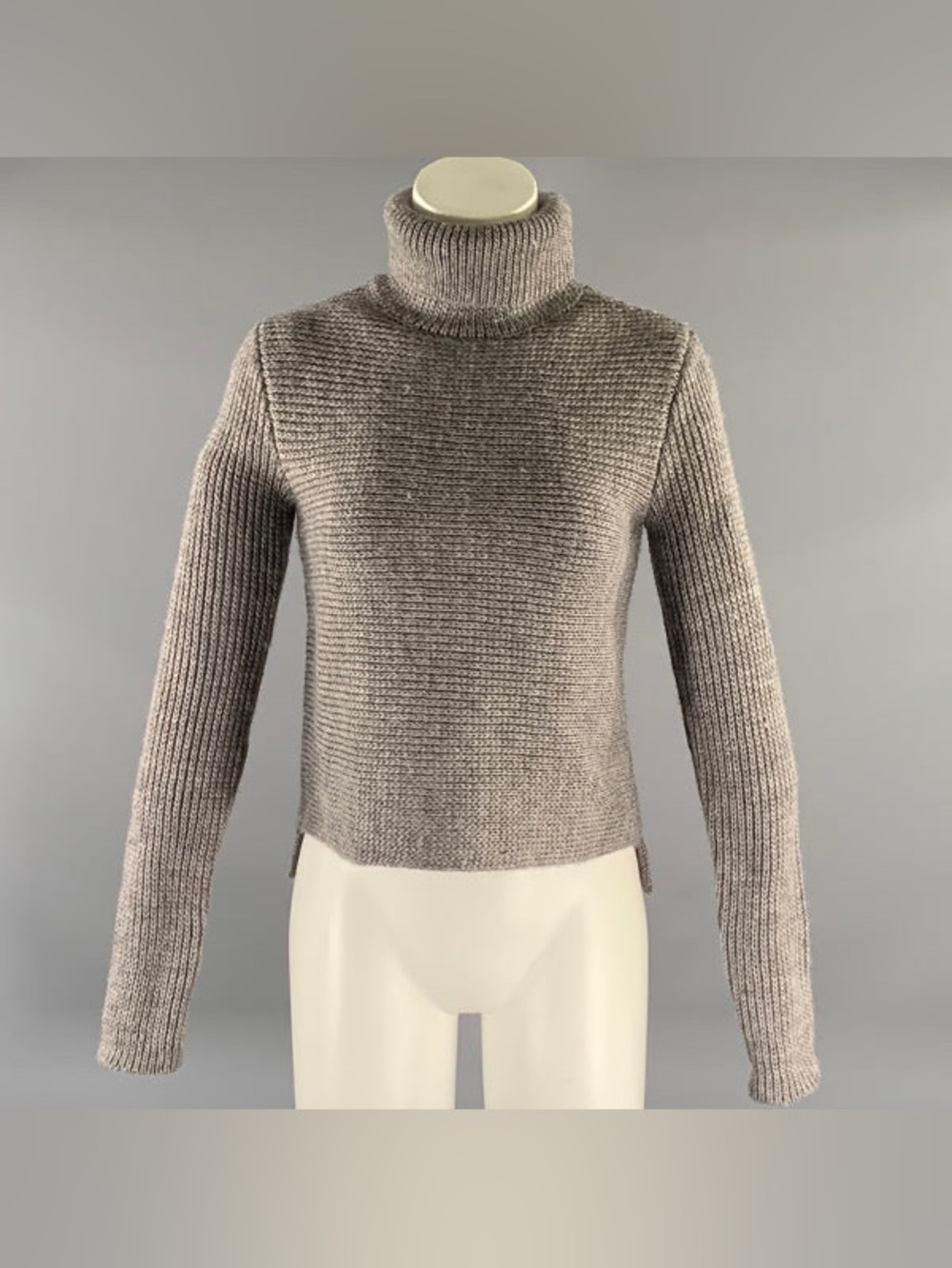 Alexander Wang Grey Ribbed Turtleneck Sweater